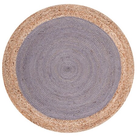 Safavieh 5 x 5 ft. Natural Fiber Global Hand Woven Round Area Rug; Grey & Natural NF801F-5R